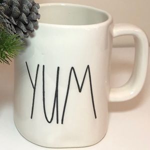 Rae Dunn “YUM” Coffee Tea Mug Cream Ivory White